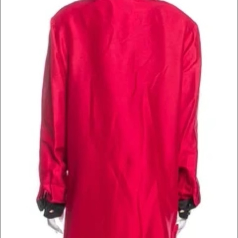 Vintage Bob Mackie silk pattern cat shirt jacket matching tank plus size 2X red - Picture 3 of 10
